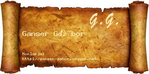 Ganser Gábor névjegykártya